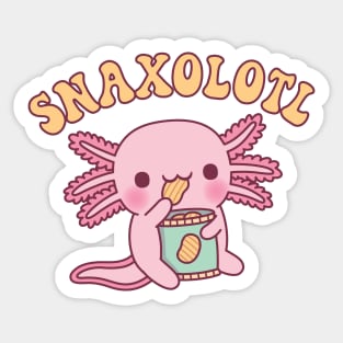 Funny Snaxolotl Axolotl Munching On Potato Chips Sticker